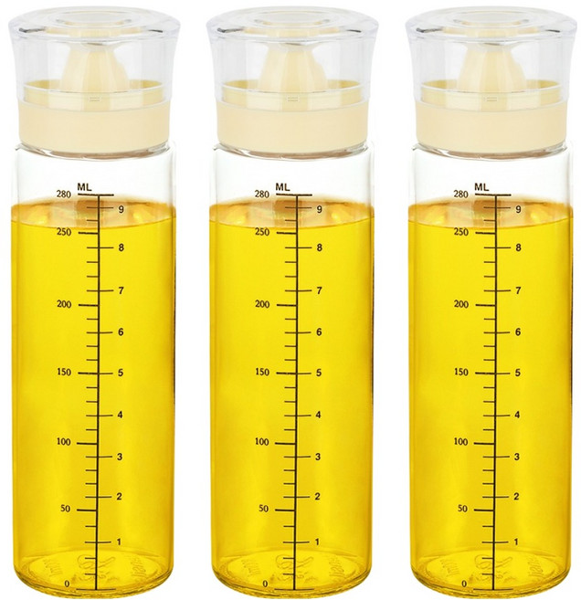 키텐실 시노글라스 오일병 버터옐로우 컬러 에디션, 3개, 300ml