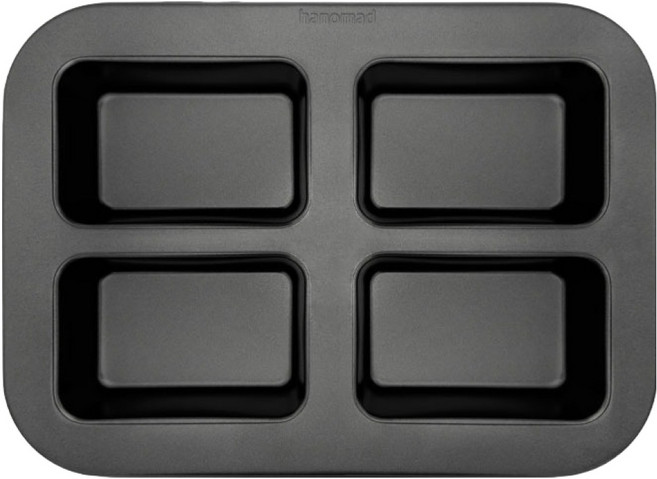 아노마드 사각 파운드 식빵틀 4구 논스틱 코팅팬 블랙, 1개