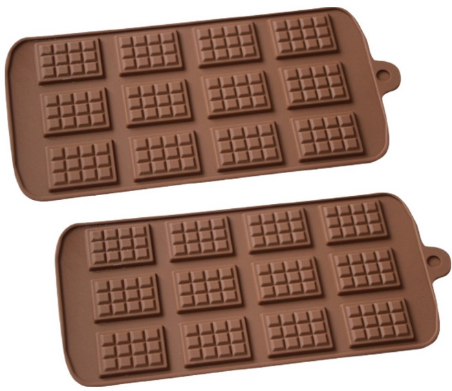 벤듀라 실리콘 초콜릿 몰드 12구, 브라운, 2개