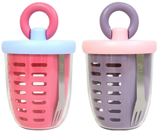 도토리 링 후르츠팟 2종 세트, 핑크 + 퍼플, 1세트