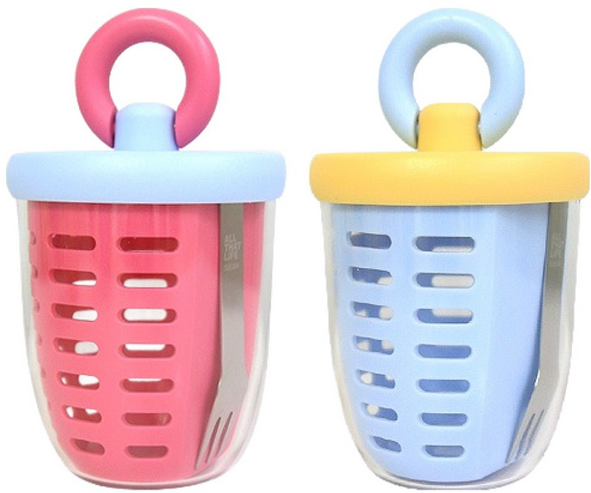 도토리 링 후르츠팟 2종 세트, 핑크 + 블루, 1세트