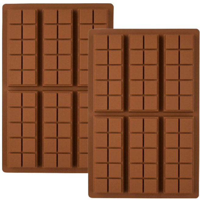 벤듀라 실리콘 초콜릿 몰드 6구, 브라운, 2개