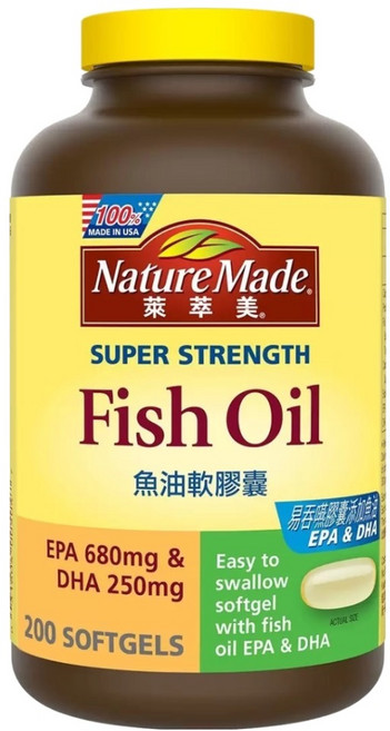 Nature Made 萊萃美 魚油軟膠囊, 1個, 200顆