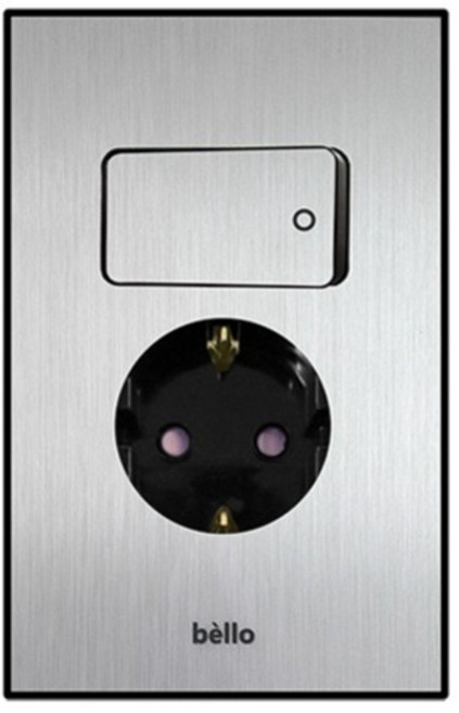 위너스 벨로 스위치부착 1구 콘센트 실버, 1개