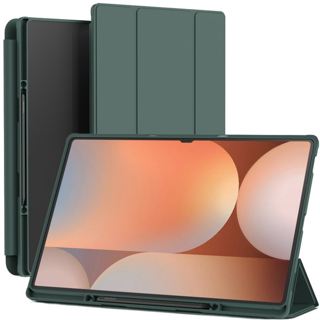 신지모루 스마트커버 펜슬 수납 태블릿 케이스, 딥그린, 1개