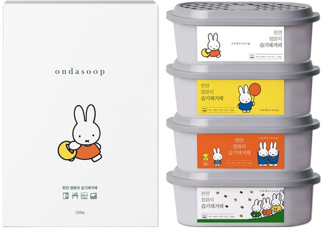 온다숲 미피 천연 습기제거제 4종 세트, 1.2kg, 1세트