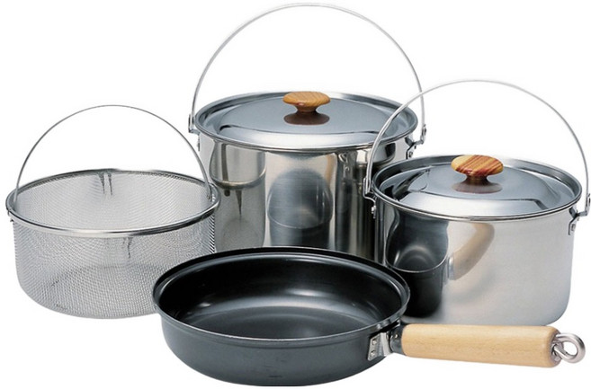 스노우피크 필드 쿠커 Pro 3 주방용품 세트, 실버, 1세트