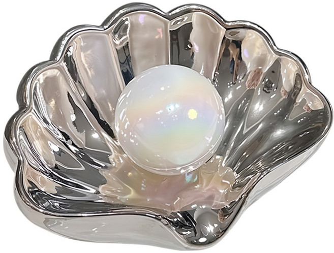 橡合杉 陶瓷貝殼肥皂盒, 1個, 銀色