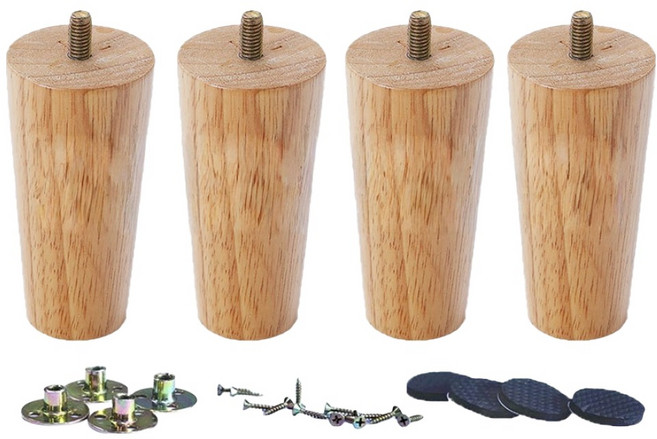 라이크스 원목 가구 다리 4p 세트, 우드, 1세트