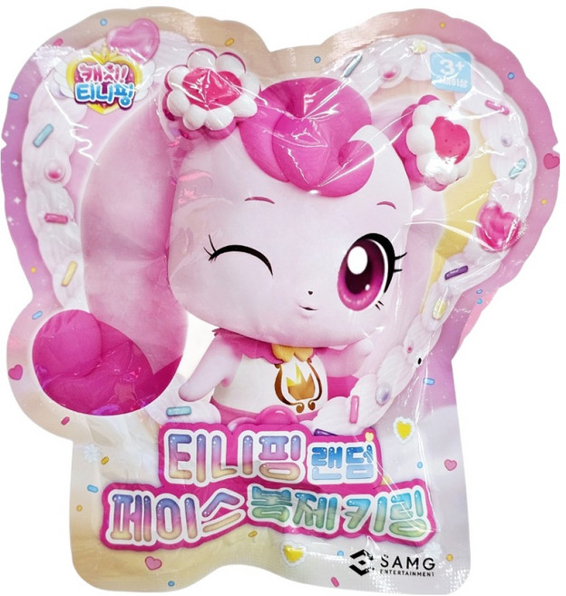 캐치티니핑 티니핑 페이스 봉제 키링, 8cm, 랜덤발송, 1개