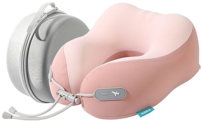 Pro2.0 冰絲涼感雲朵透氣頸枕 附收納包**, 粉色