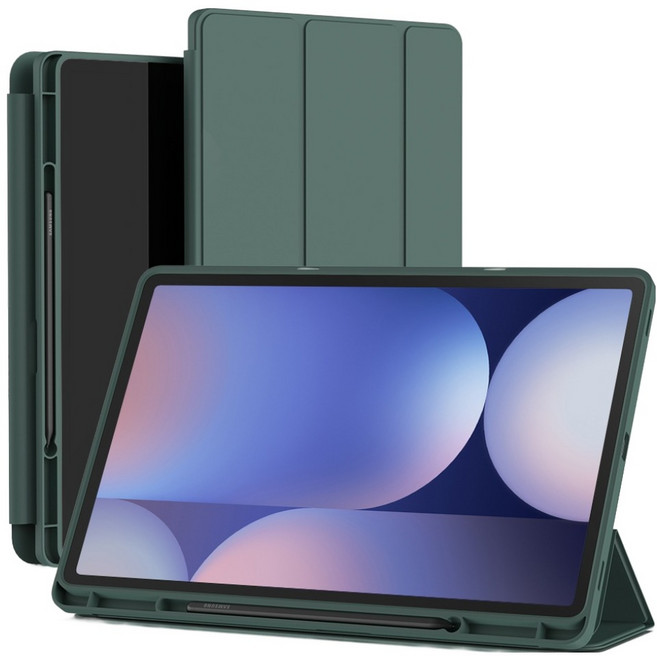 신지모루 스마트커버 펜슬 수납 태블릿 케이스, 딥그린, 1개