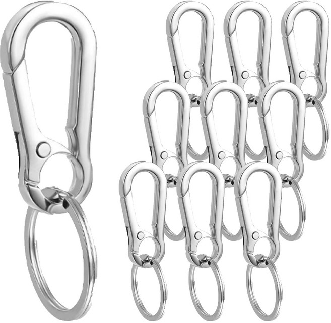 코히모 열쇠 자동차 키링 5W0604, 실버, 10개