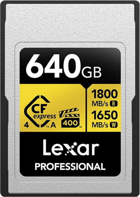 렉사 CFexpress 4.0 Type A GOLD VPG400 8K RAW 소니 카메라 메모리카드, 1개, 640GB