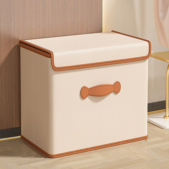 플로리 접이식 다용도 수납박스, 베이지, 1개