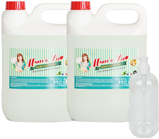 맘스럽 라임 주방세제 2p + 리필용기 세트, 4L, 1세트