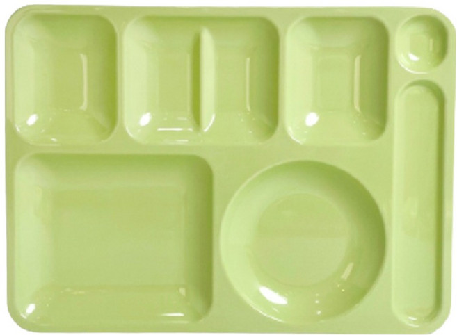 리빙메이트 국산 멜라민 단체급식 표준형 식판, 파스텔 연두, 1개