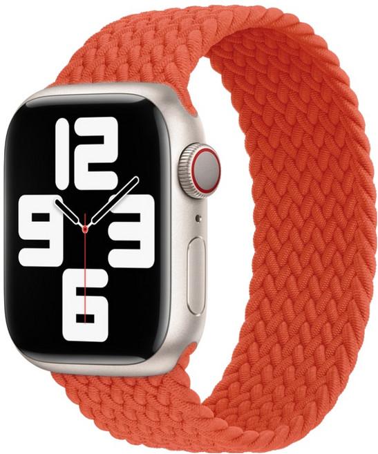 Womans 9999 Apple Watch 相容 編織單圈錶環 織物錶帶 錶帶 XS, 1個, 電橙