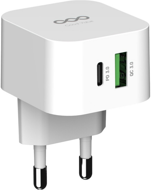 굿밸류 에어 PD 25W 2포트 초고속 멀티 충전기, 화이트, 1개