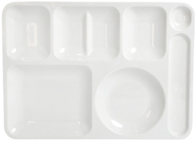 리빙메이트 국산 멜라민 단체급식 표준형 식판, 크림, 1개