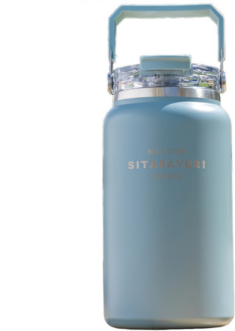 Sitarayuri 304不鏽鋼大容量雙飲保溫冰桶, 1個, 1.2L, 藍色