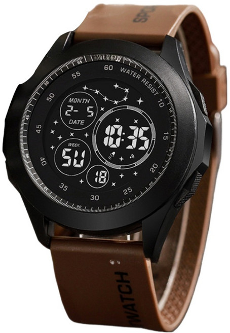 소요상회 군인 학생 편리한 전자 스포츠 시계, 브라운, 1개