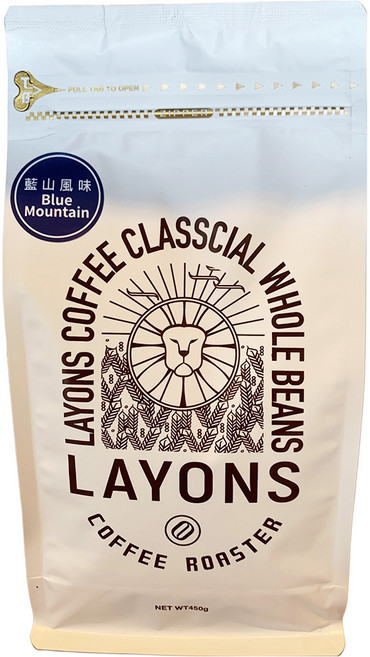 LAYONS COFFEE 雷恩獅咖啡 經典系列 咖啡豆 藍山風味, 1個, 全豆咖啡(未研磨), 450g