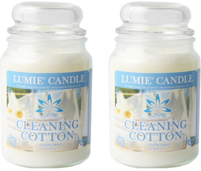 LUMIE CANDLE 蠟燭, 清潔棉香, 570g, 2個