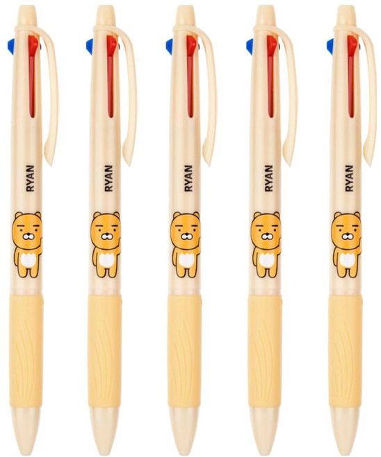 카카오프렌즈 3색 볼펜 0.7mm, 5개, 라이언