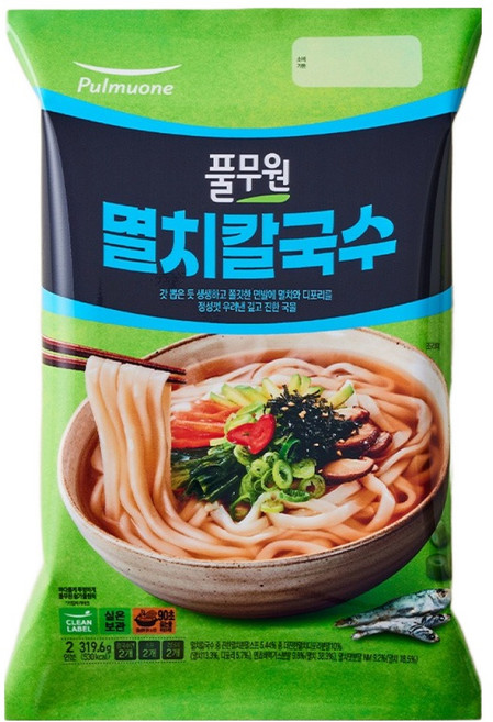 풀무원 멸치칼국수 2인분, 319.6g, 1개