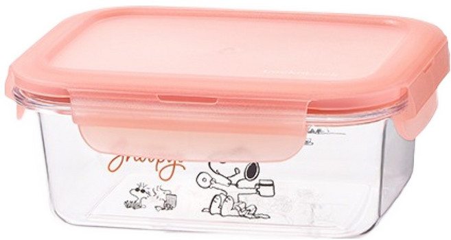 락앤락 테이블탑 스누피 직사각 밀폐용기, 1개, 460ml
