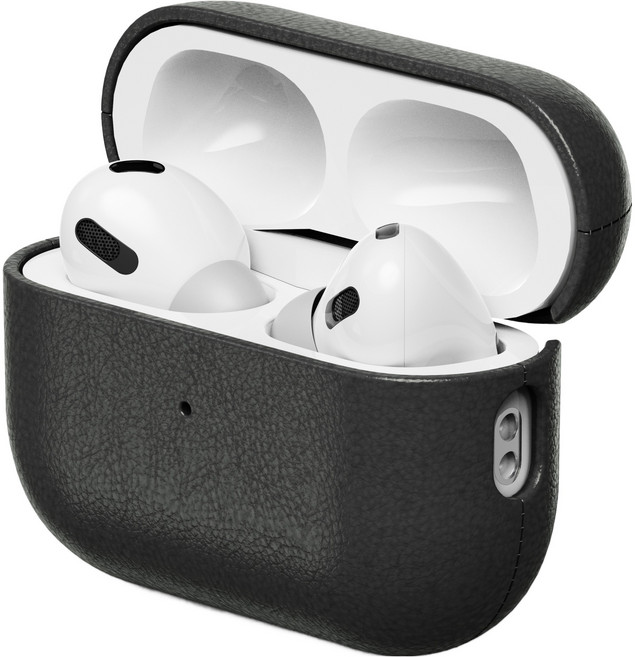 누아트 모던 가죽케이스, 에어팟 프로 3, 블랙, 1개