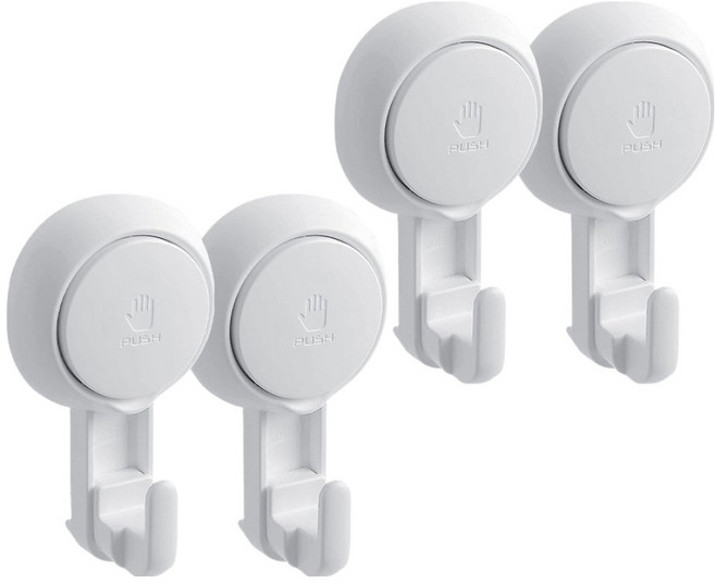 TAILI 太力 真空吸盤無痕掛勾 4入 AW564, 4個, 白色