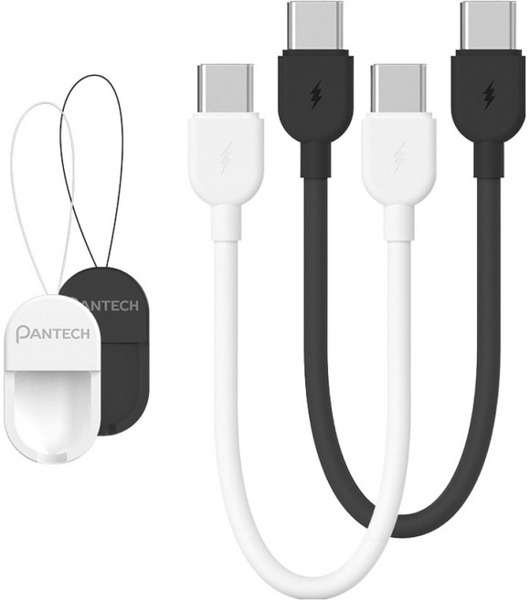 C타입-C타입 초고속 충전 휴대용 숏케이블 60W세트, 1개, 화이트, 블랙, 16.5cm