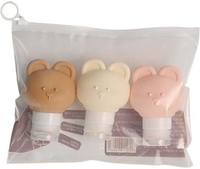 소유공간 러블리 래빗 실리콘 공병세트, 1세트, 믹스