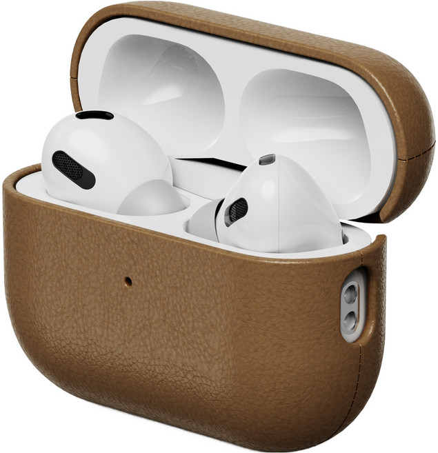 누아트 모던 가죽케이스, 에어팟 프로 3, 브라운, 1개
