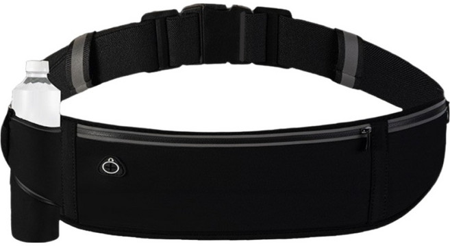 오템 러닝 벨트 물통 힙색, 블랙, 1개