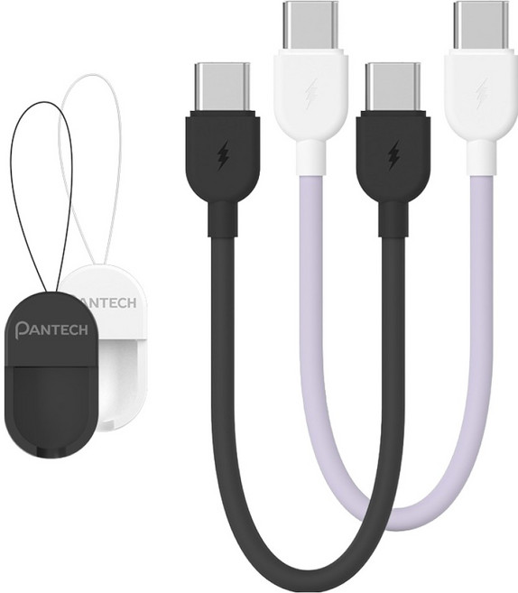 C타입-C타입 초고속 충전 휴대용 숏케이블 60W세트, 1개, 블랙, 퍼플, 16.5cm