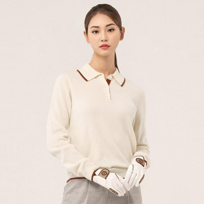 GARMENT GOLF 女款翻領布勞森長袖針織衫 GFKPC351