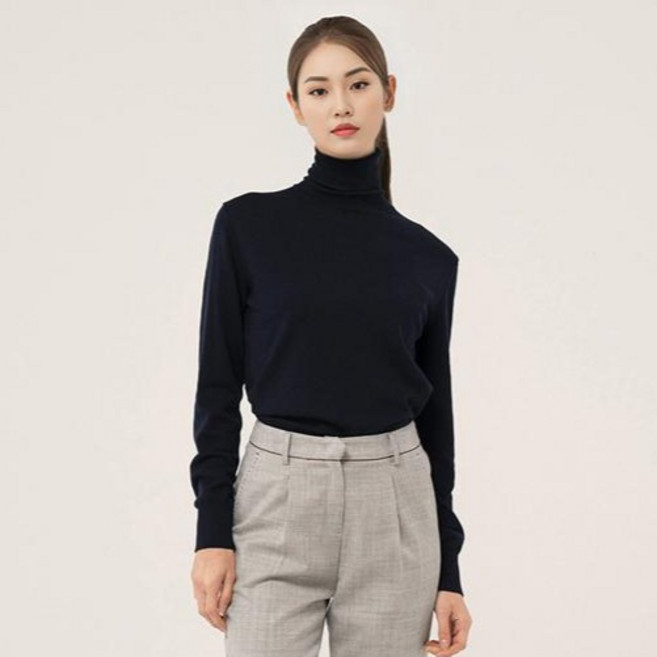 GARMENT GOLF 女款高領羊毛經典長袖針織衫 GFKPC357