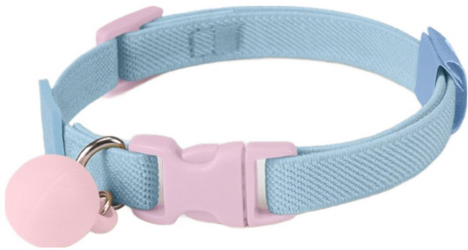 파스텔펫 반려동물 스마일 마카롱볼 목줄, 라이트블루, 1개