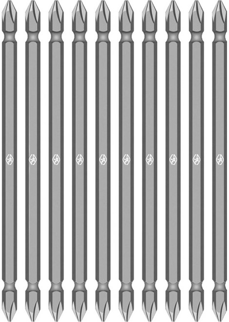 종원 고강도 육각생크 자석 양용 십자드라이버 비트 150mm PH2, 10개
