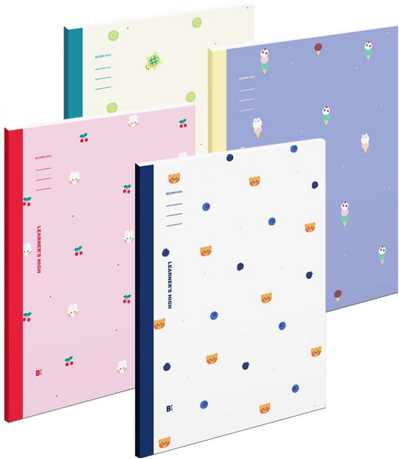 뮤니드 비플라이 25줄 노트, 블루, 핑크, 그린, 퍼플, 1세트