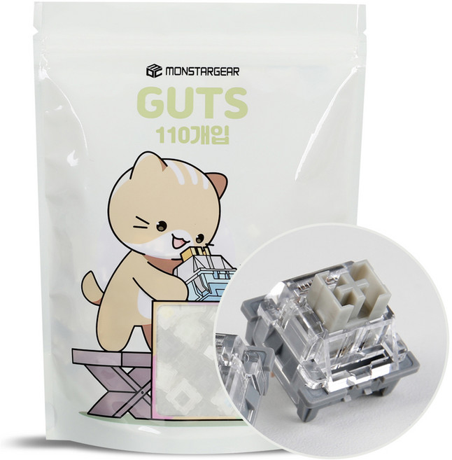 몬스타기어 오테뮤 톰 저소음 넌클릭 기계식 키보드 축 핫스왑 교체 윤활 스위치 110p, 혼합색상, 제조사축