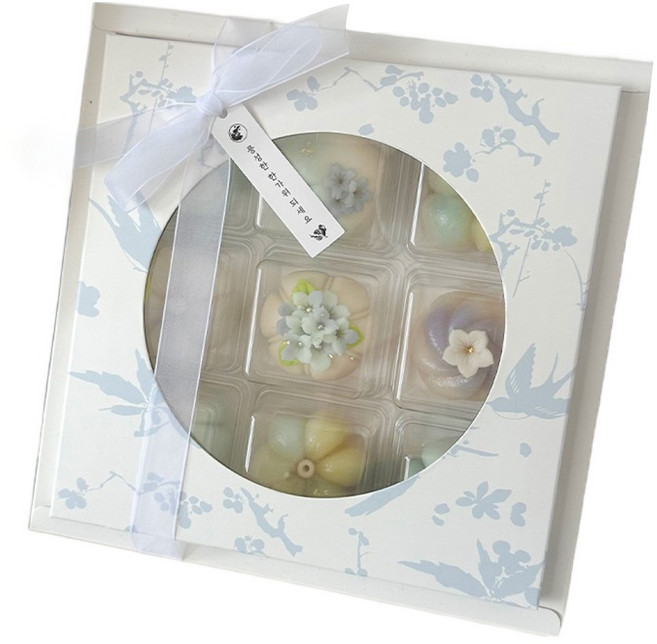 핸즈픽 원형 창상자 프리미엄 명절 쿠키 화과자상자, 청연, 5개