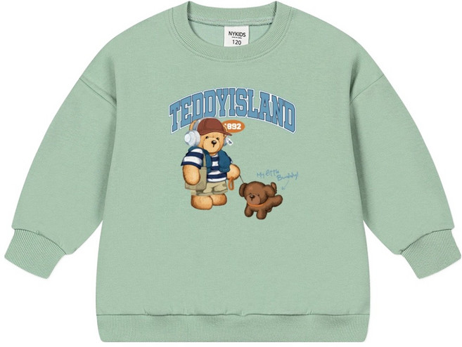 뉴욕꼬맹이 테디 아일랜드 오버핏 맨투맨 T169