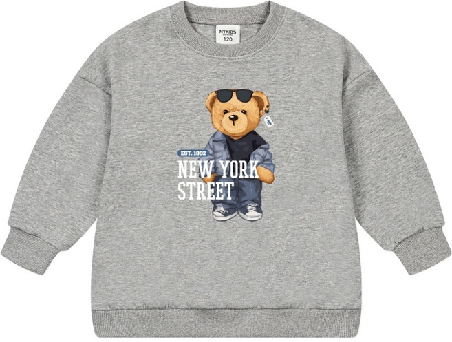 뉴욕꼬맹이 테디 아일랜드 오버핏 맨투맨 T168