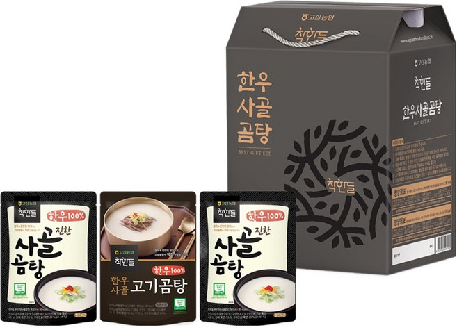 Changhandeul 韓牛牛骨湯 500ml x 2入 + 韓牛肉湯 500g 禮盒4號, 1套