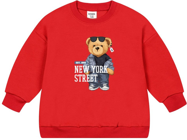 뉴욕꼬맹이 테디 아일랜드 오버핏 맨투맨 T168