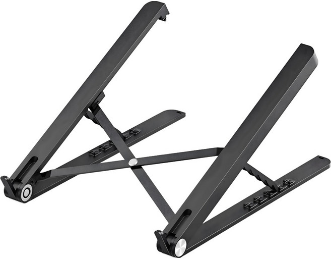 ANTIAN Macbook 折疊便攜式散熱筆電支架/筆記本電腦桌面增高架/可升降穩固支撐墊高架 17吋以下通用, 1個, 黑色